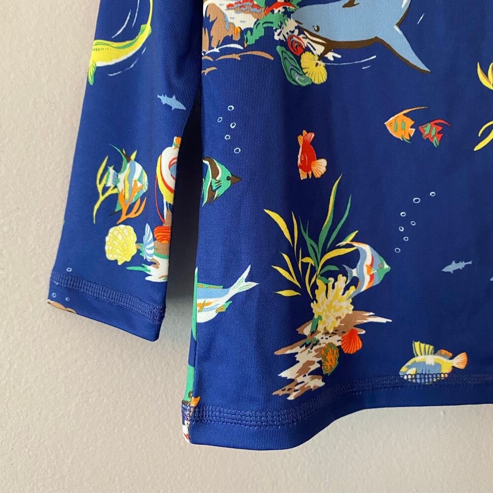 Polo Ralph Lauren Navy Blue Polo Bear Jersey Rash Guard Swimming Boy's size 2T - Picture 4 of 9